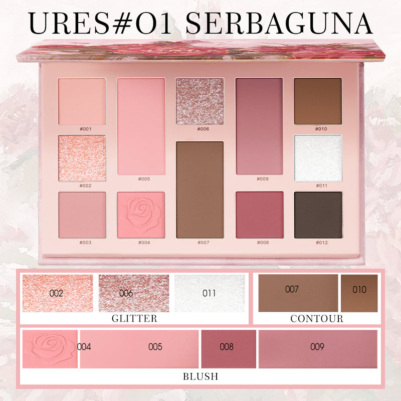 Urracx Make Up Pallete Eyeshadow Flower Language 12 Colors Eyeshadow Palette(13.5g)