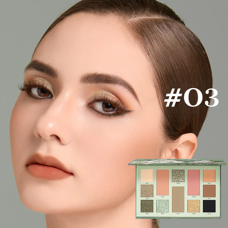 Urracx Eyeshadow Palette Make Up 12 Warna High Pigment Smooth Powder Long Lasting