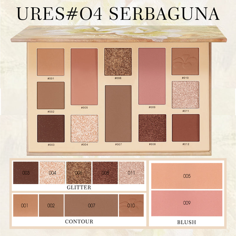 Urracx Eyeshadow Palette Make Up 12 Warna High Pigment Smooth Powder Long Lasting