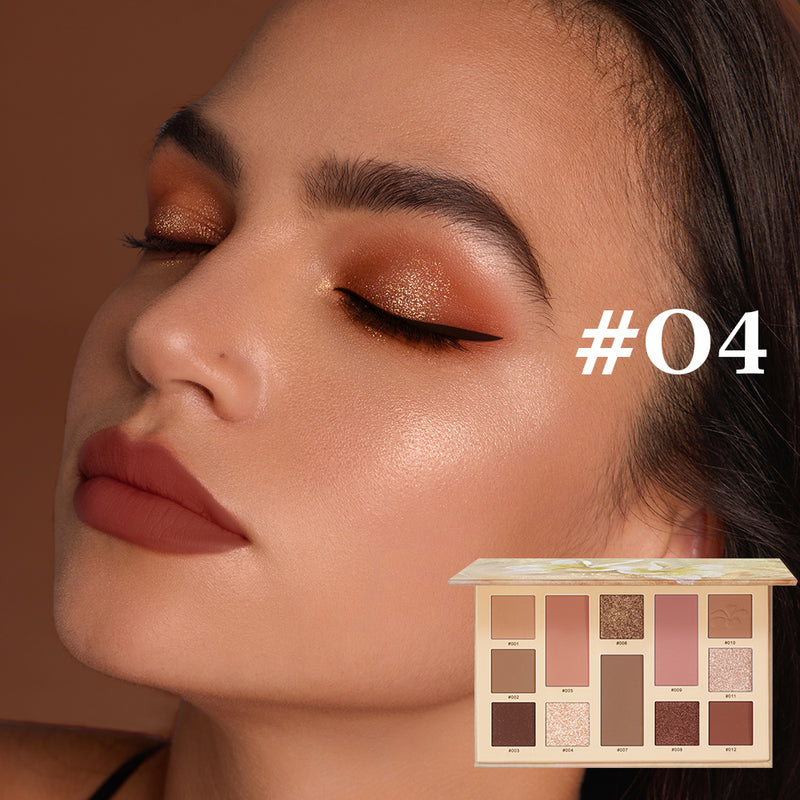 Urracx Eyeshadow Palette Make Up 12 Warna High Pigment Smooth Powder Long Lasting
