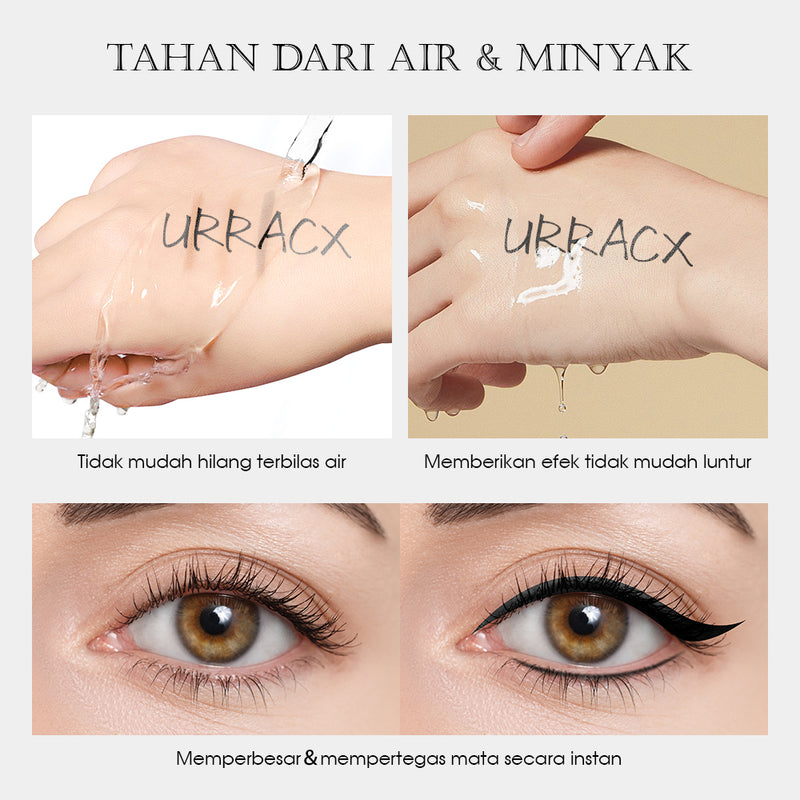 Urracx Liquid Eyeliner Waterproof Tahan Lama Hitam Halus Dan Anti Noda Eye Make up