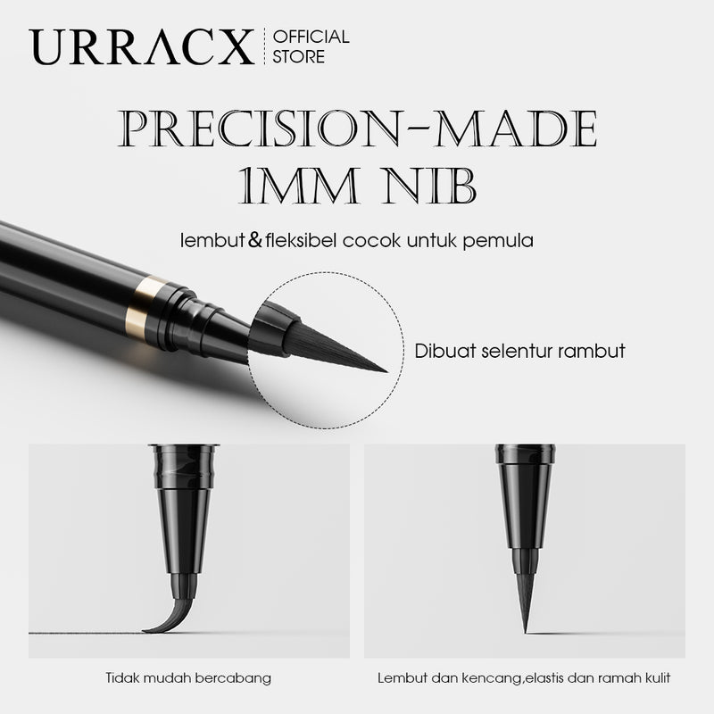Urracx Liquid Eyeliner Waterproof Tahan Lama Hitam Halus Dan Anti Noda Eye Make up